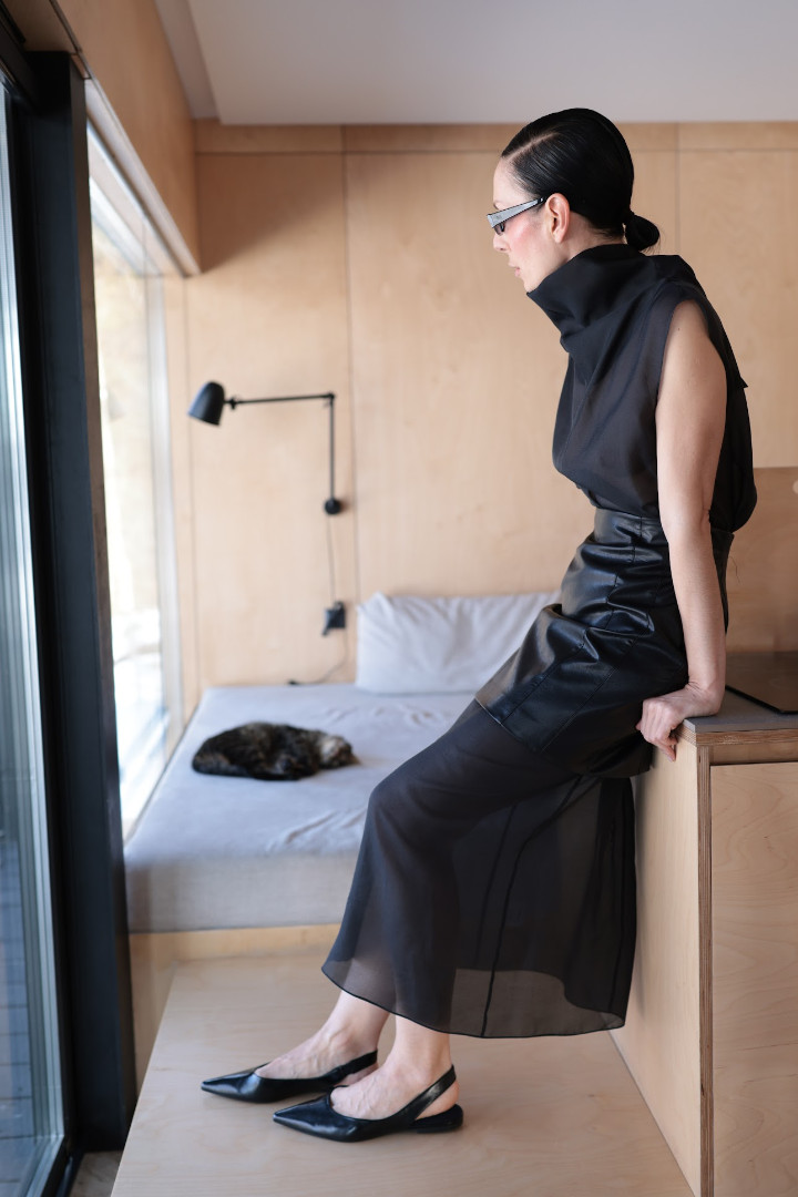 Юбка мини из экокожи