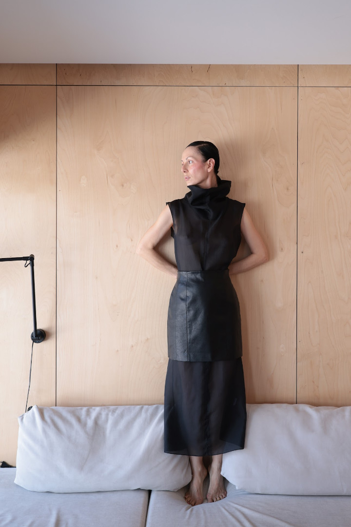 Юбка мини из экокожи