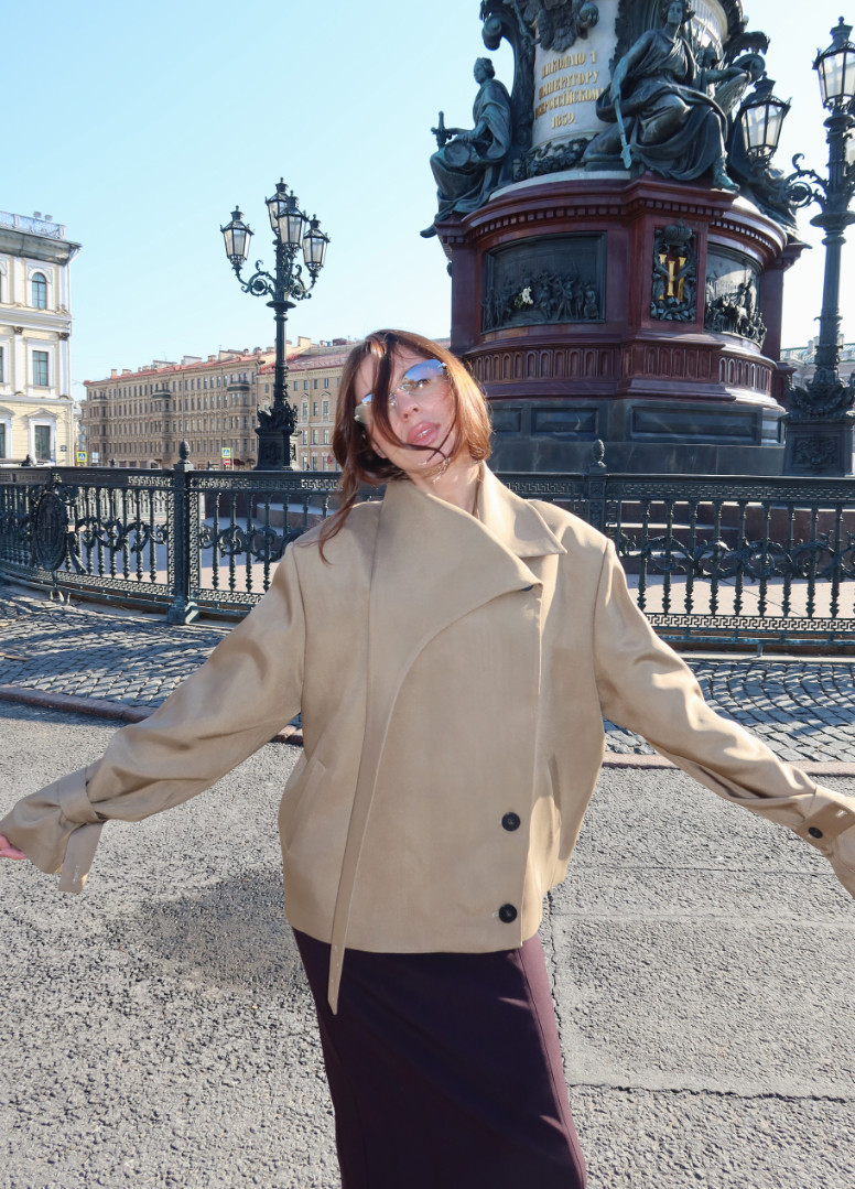 Тренч укороченный из итальянской вискозы