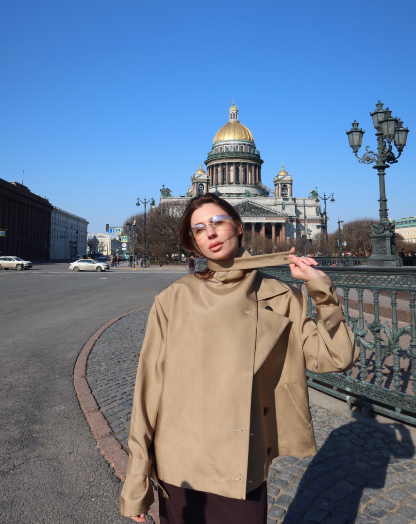 Тренч укороченный из итальянской вискозы