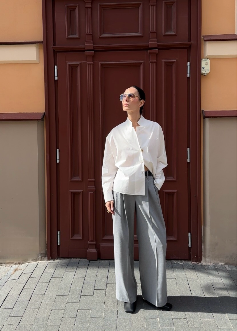 Рубашка c фигурным воротником