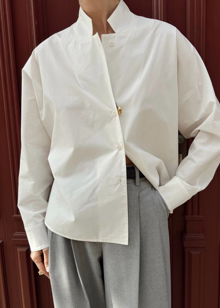 Рубашка c фигурным воротником